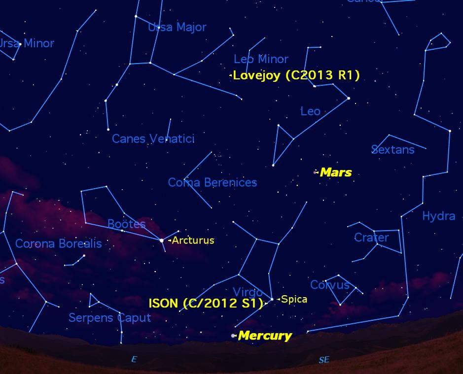 See Two Comets and Planet Mercury in Pre-Dawn Sky This Week